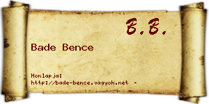 Bade Bence névjegykártya